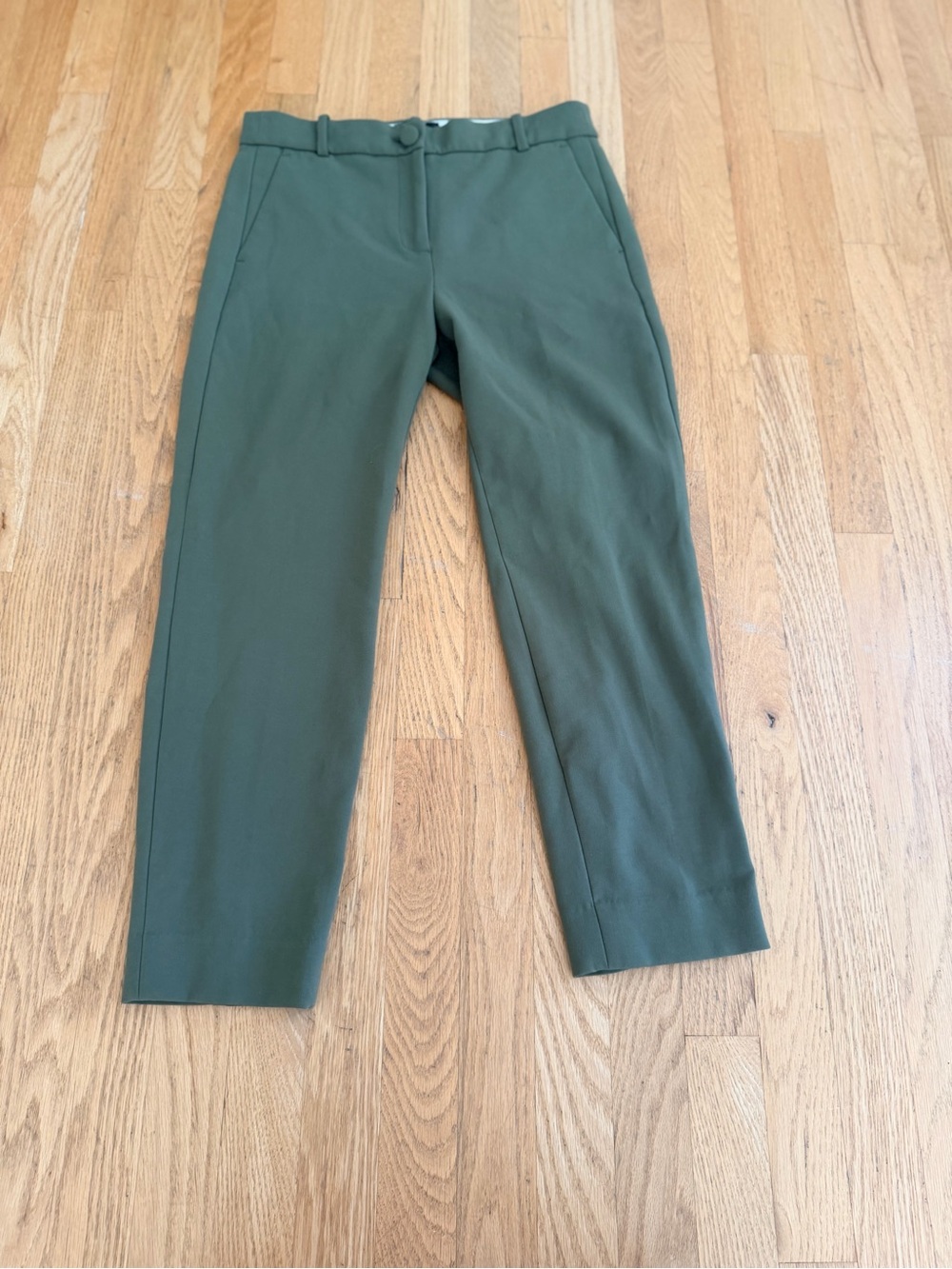 Ladies Size 8P "J. Crew" Olive High-Rise Cameron Pants Dress or Casual GUC